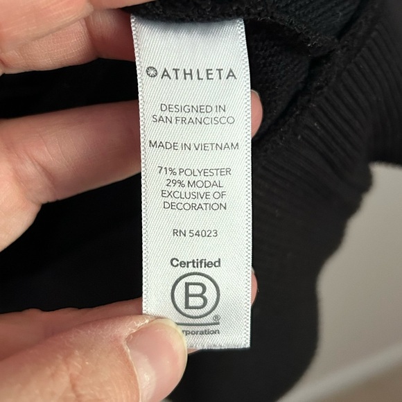 Athleta Circa Track Sweatshirt Dress 2.0 in Black Size Medium Petite - Picture 4 of 7